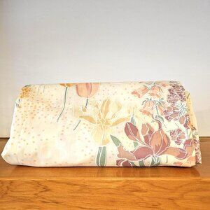 Vintage Yellow and Mauve Tulip Pattern King Flat Sheet